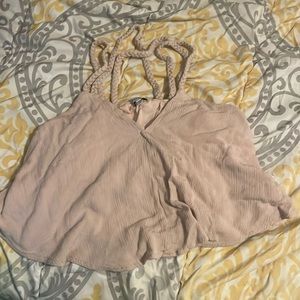 Tobi Medium Light Pink/Nude Cross crop top